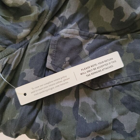 {Anthropologie} Cloth & Stone Nina Camo Midi Shirtdress Size Small - Picture 6 of 8